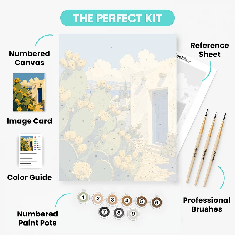 Sabra Cactus Bloom - Paint by Numbers Kit