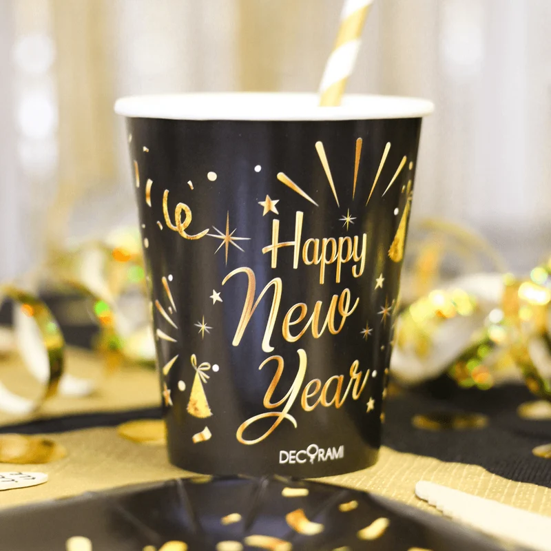 Pappbecher "Happy New Year" 230ml 6 Stk.