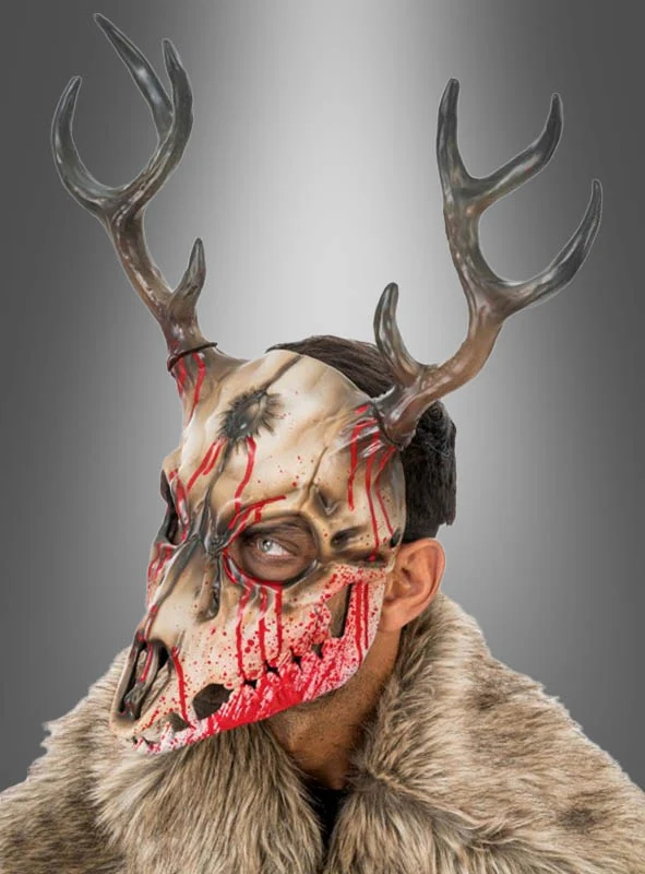 Blutiger Hirsch Skelett Maske