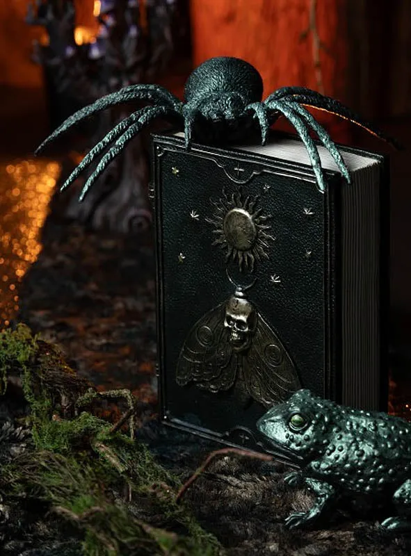 Spinne Halloween 23cm grün irisierend