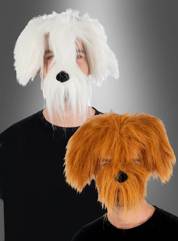 Witzige Hundemaske Schnauze mit Ohren
