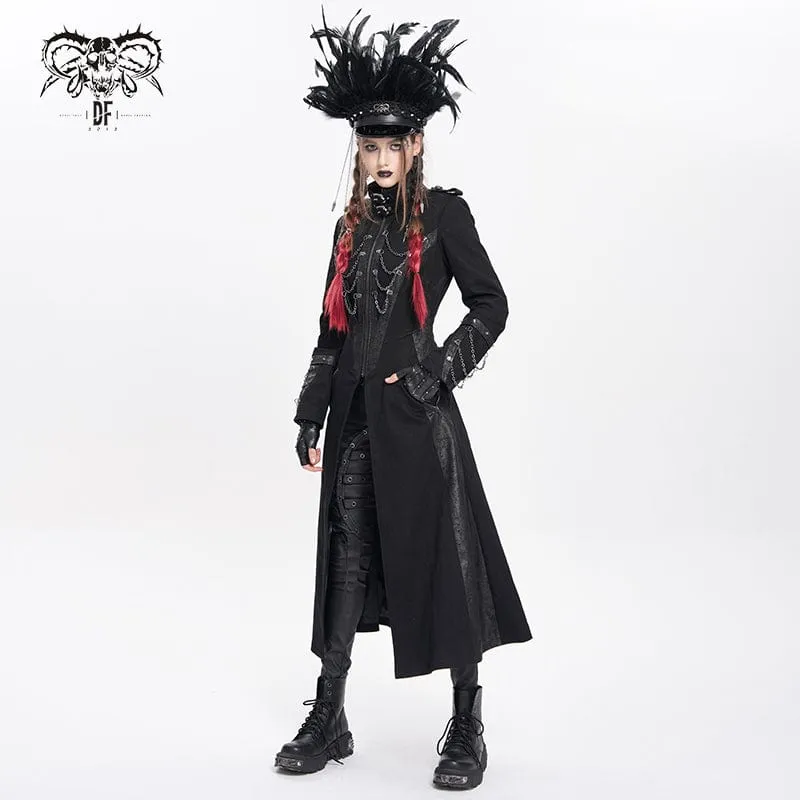 Damen Punk Skull Federkettenhut