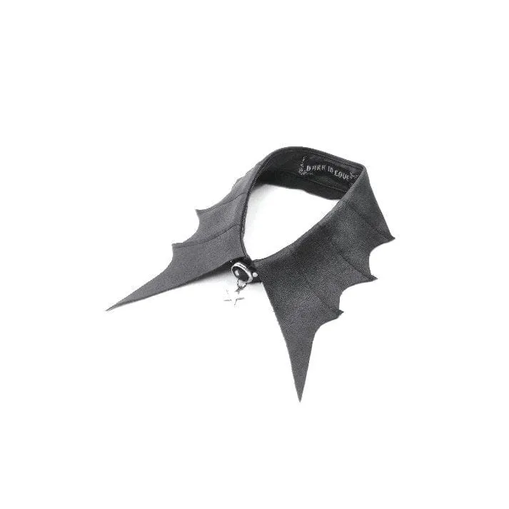 Damen Punk Batwing O-Ring Kunstleder Halsband