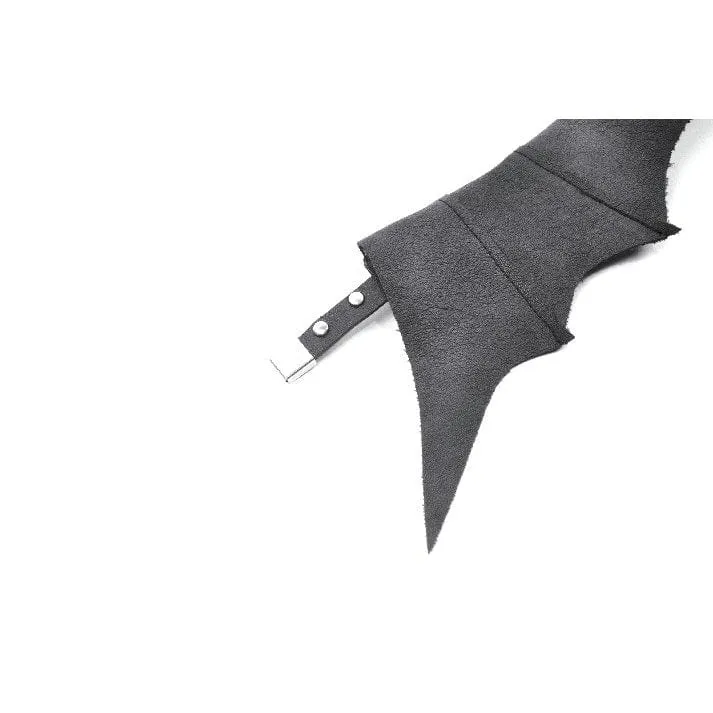 Damen Punk Batwing O-Ring Kunstleder Halsband