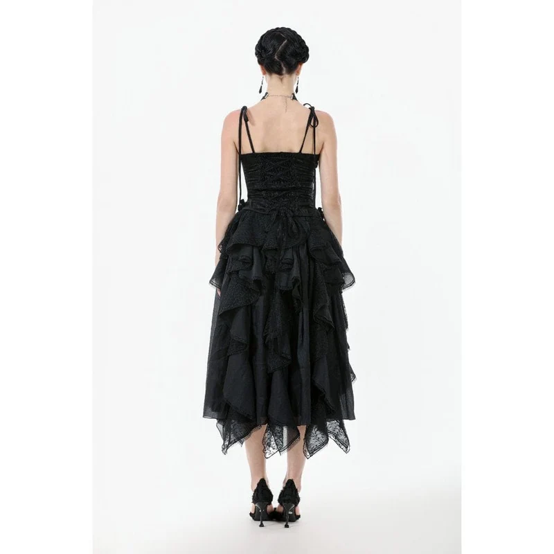 Gothic-Blumen-Jacquard-Tanktop für Damen