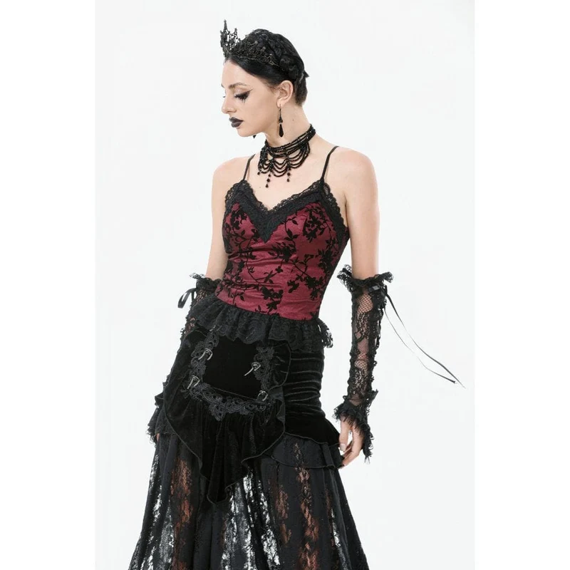 Gothic-Tanktop mit Blumenspitze für Damen