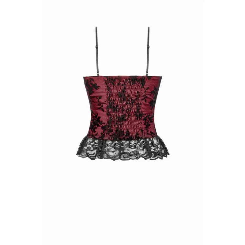 Gothic-Tanktop mit Blumenspitze für Damen
