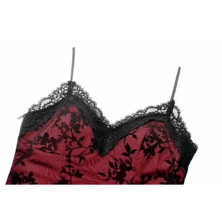Gothic-Tanktop mit Blumenspitze für Damen