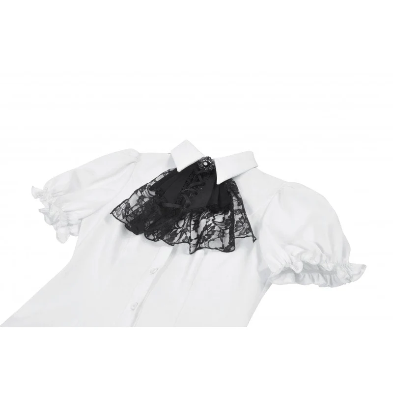 Gothic-Hemd mit Puffärmeln und Spitzenfliege für Damen