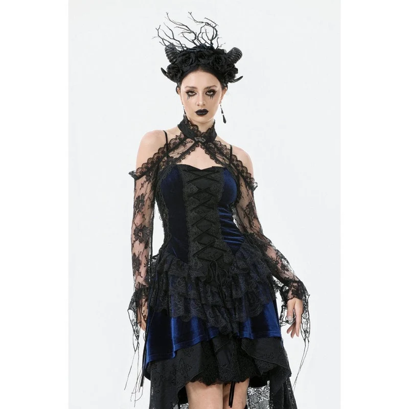 Gothic Shrug aus transparenter Blumenspitze für Damen