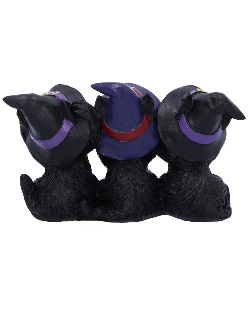 Drei Schwarze Weise Hexenkatzen 11,5cm