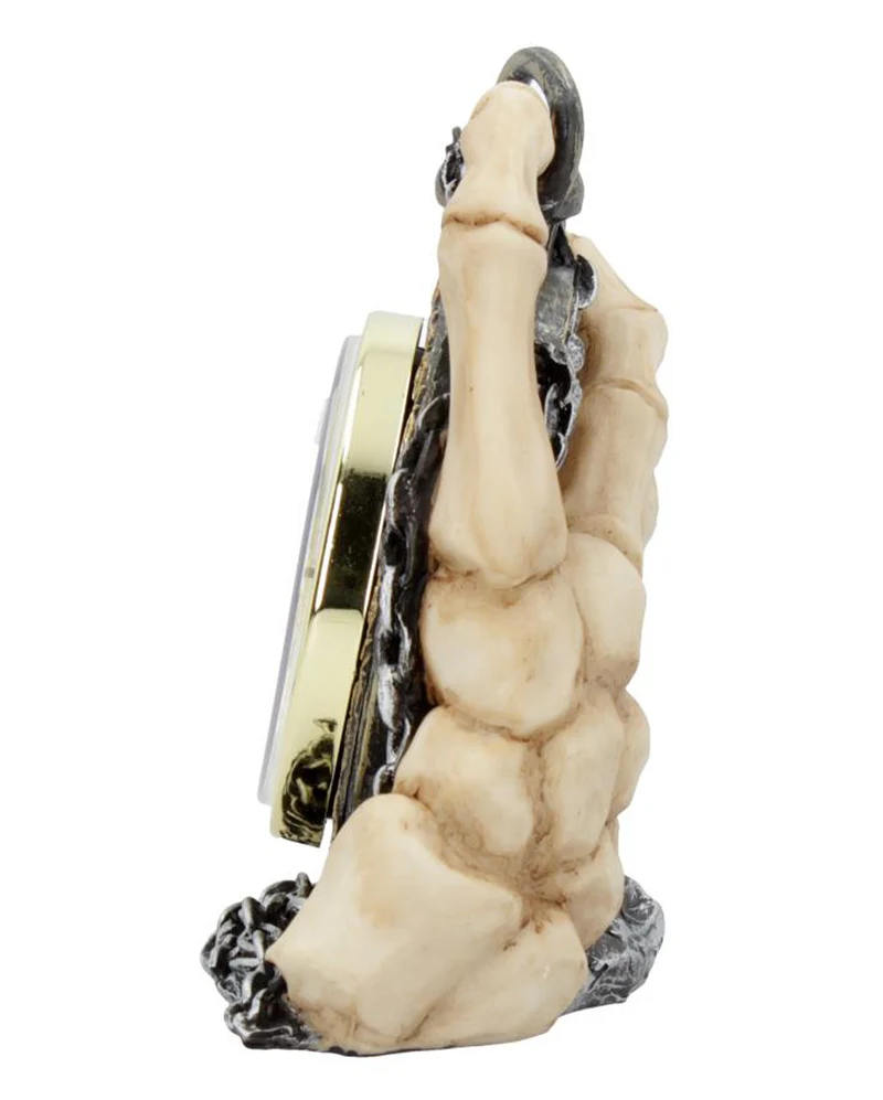 Skeletthand mit Taschenuhr "About Time" 14cm