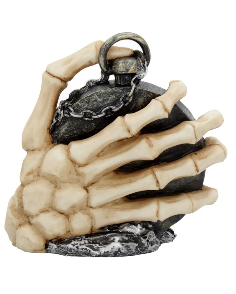 Skeletthand mit Taschenuhr "About Time" 14cm