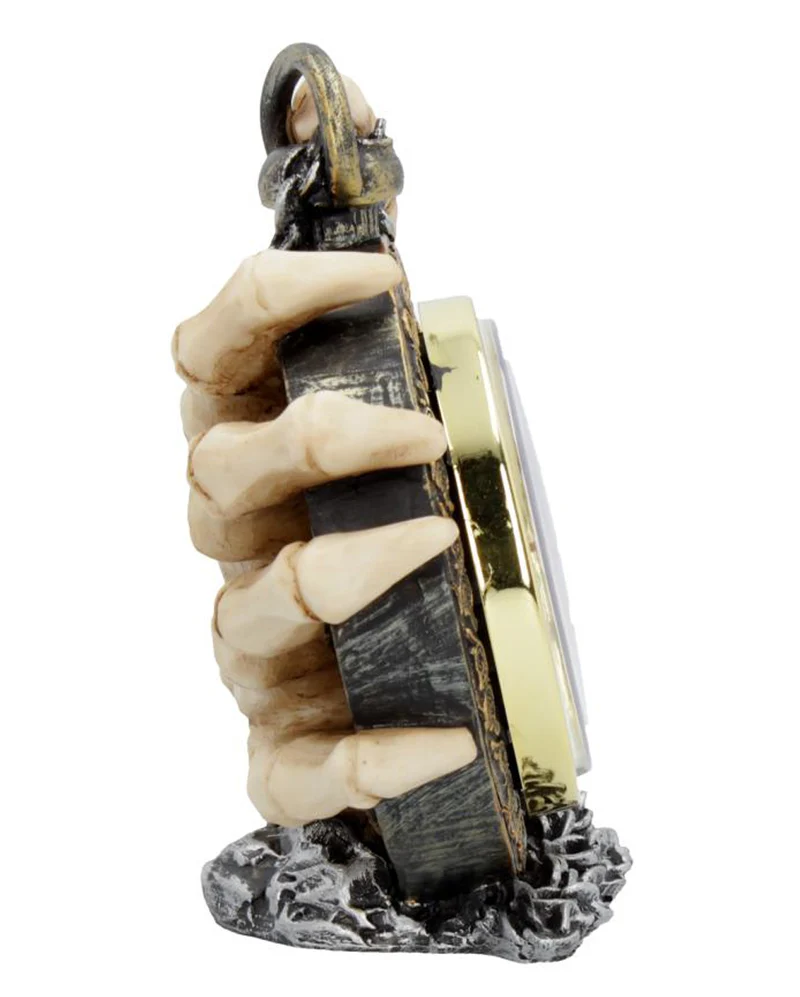Skeletthand mit Taschenuhr "About Time" 14cm