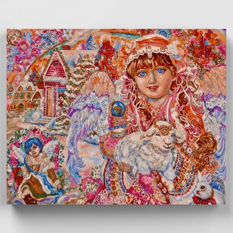 "Yumi Sugai An angel with a lamb" Paint by Numbers Kit