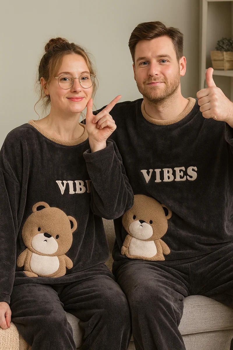 Partner Pyjama mit kleinem Bären