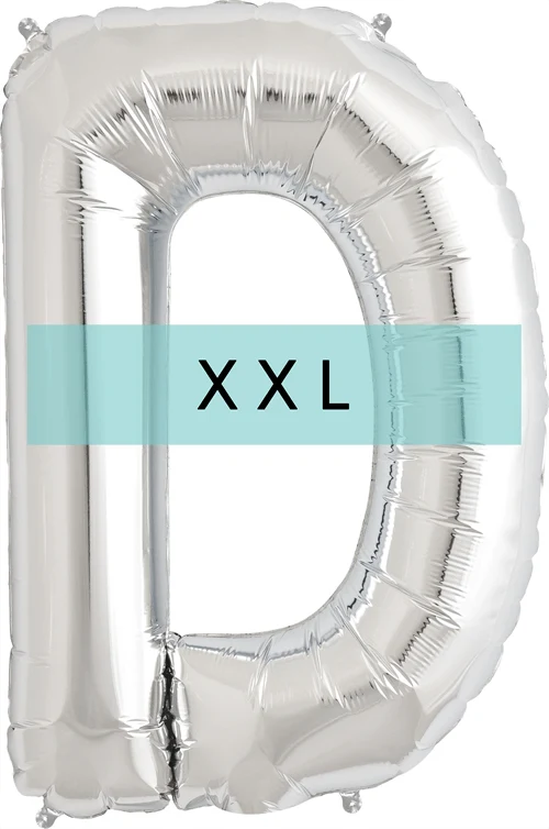 Buchstaben Ballon D XXL Silber