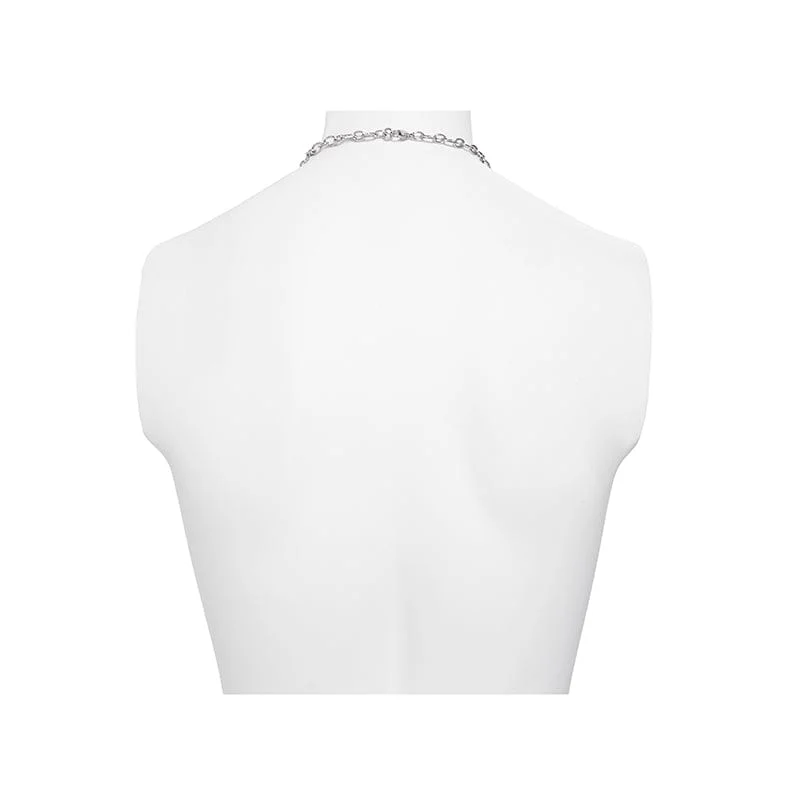 Damen Punk Kette Rot Anhänger Halskette