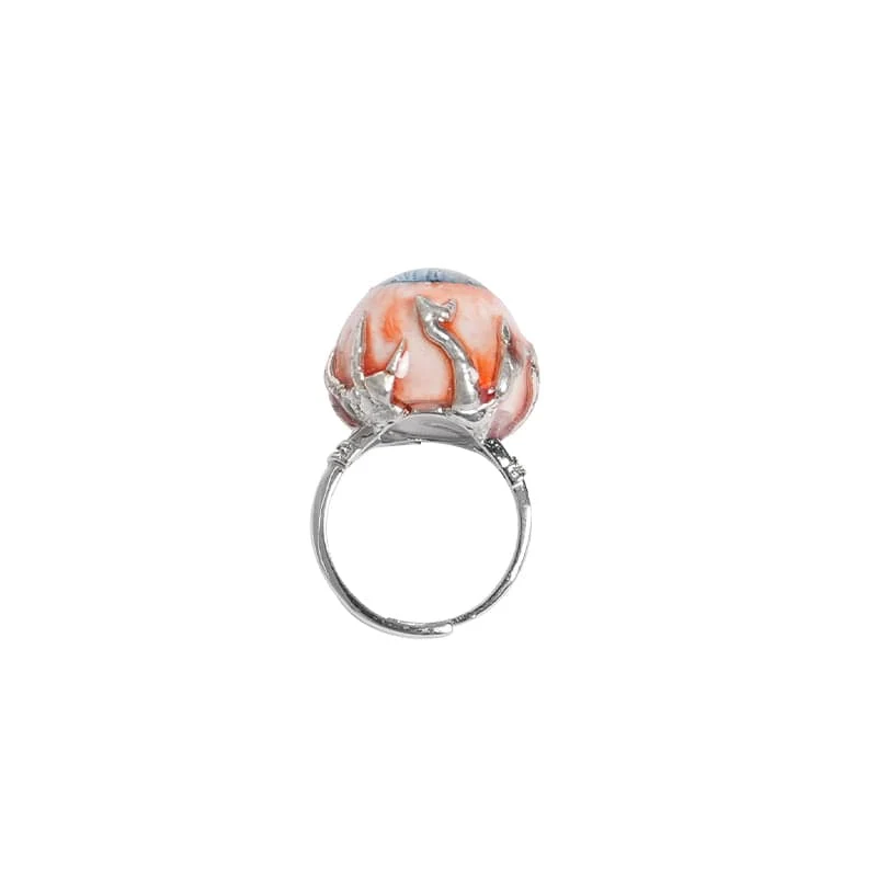 Punk-Ring mit blauem Augapfel für Damen