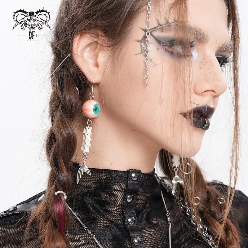 Punk-Fischschwanz-Augapfel-Ohrringe für Damen