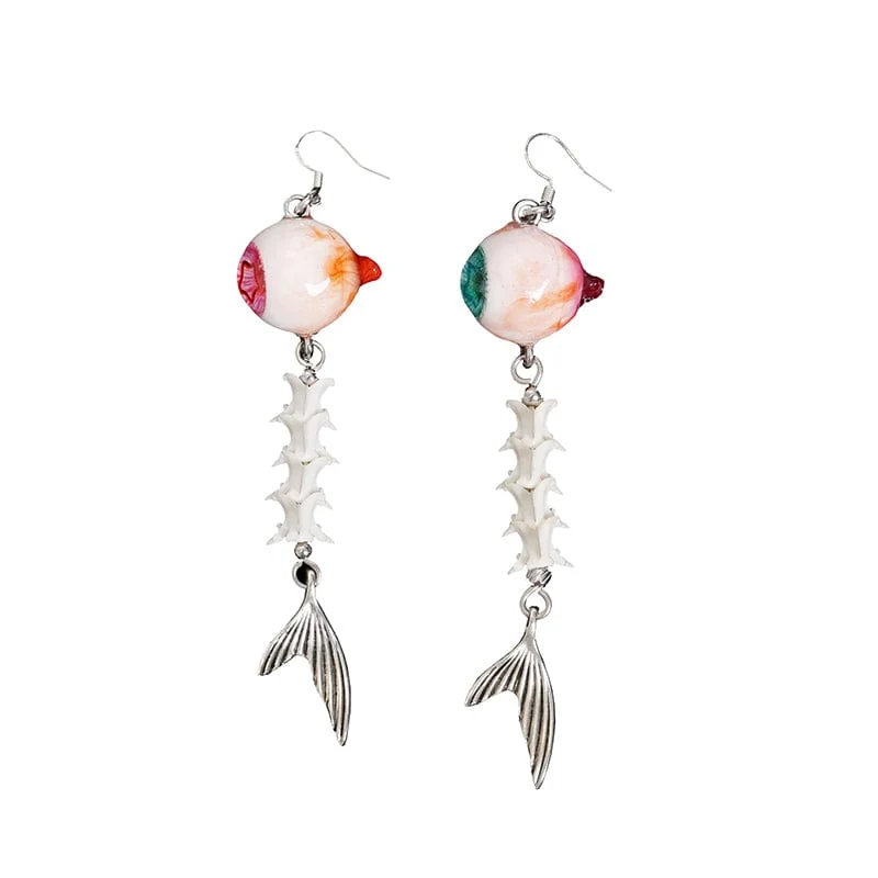 Punk-Fischschwanz-Augapfel-Ohrringe für Damen