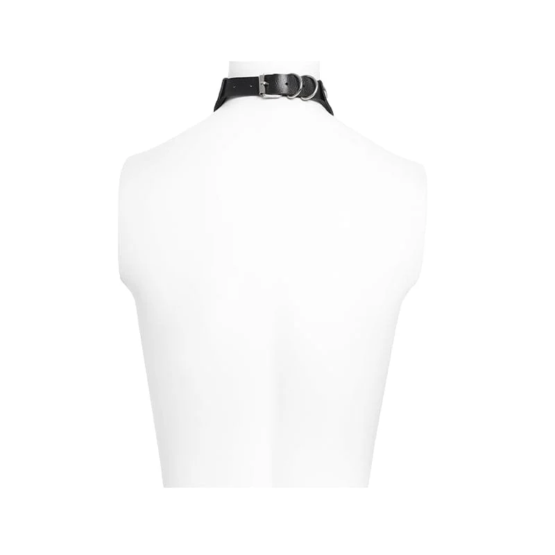 Damen Punk Totenkopf Nieten Kette Choker