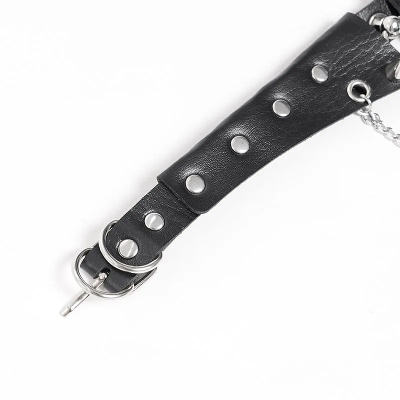 Damen Punk Totenkopf Nieten Kette Choker