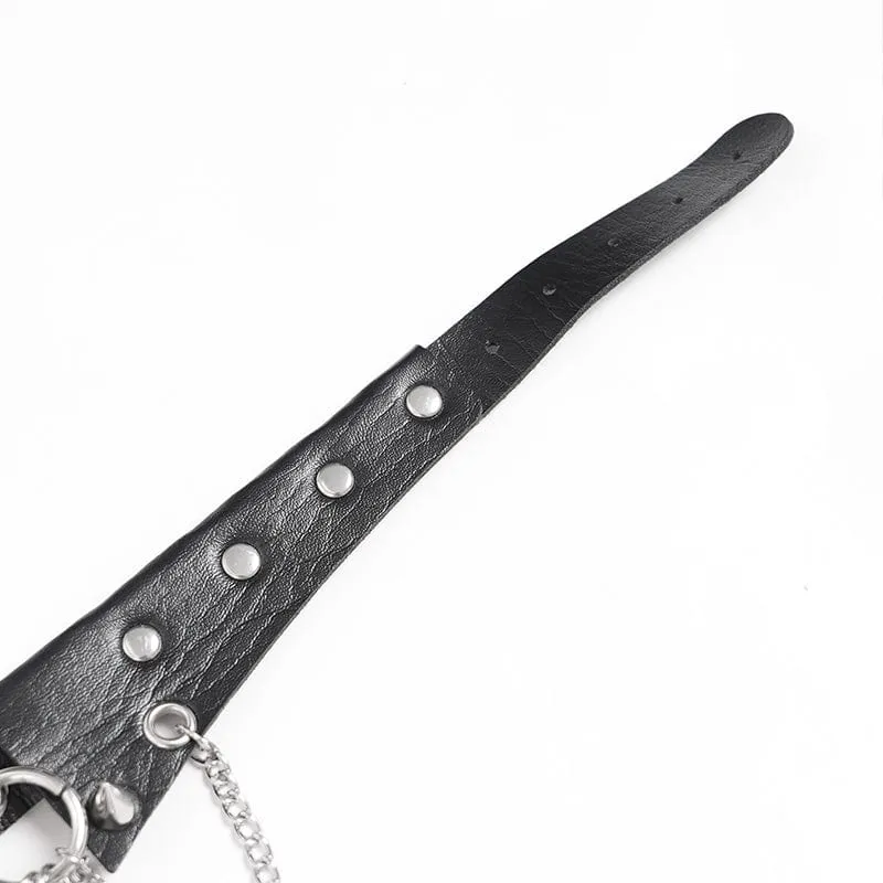 Damen Punk Totenkopf Nieten Kette Choker