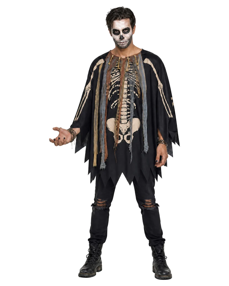 Voodoo Skelett Schamane Poncho