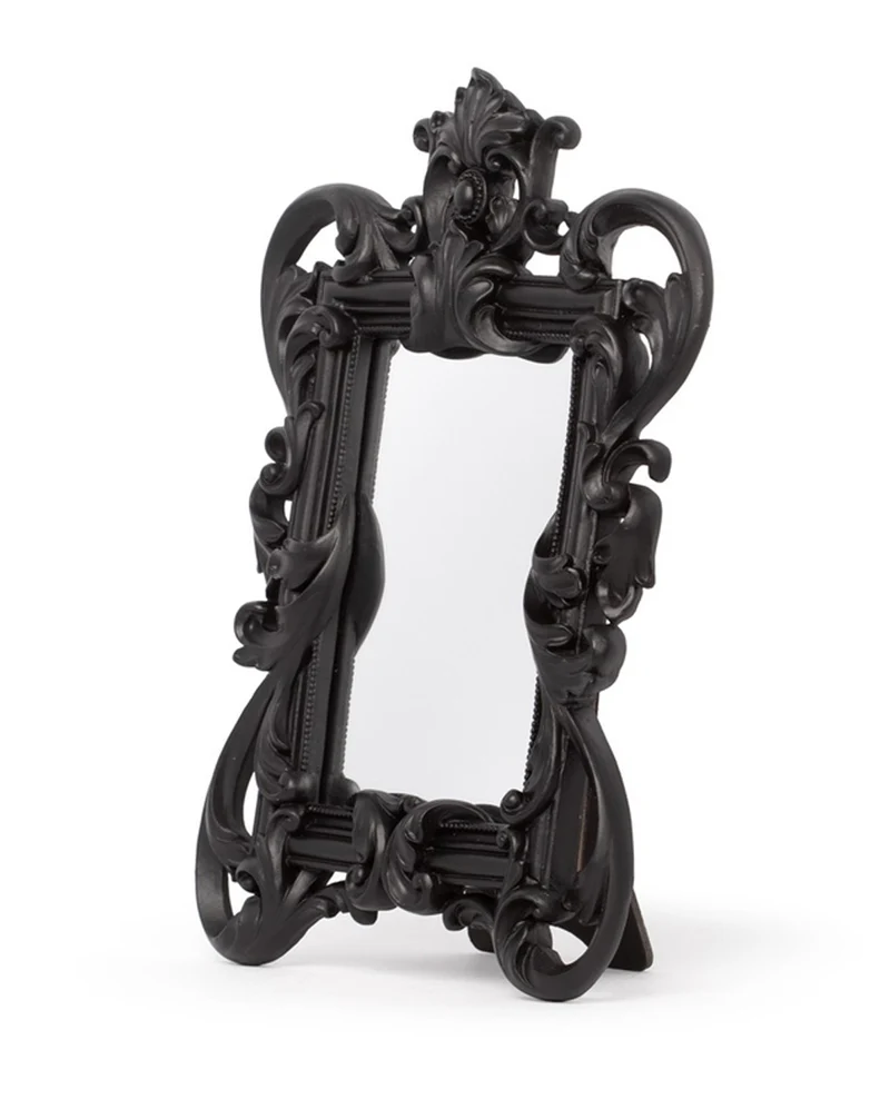 Schwarzer Barock Gothic Spiegel 26,5cm