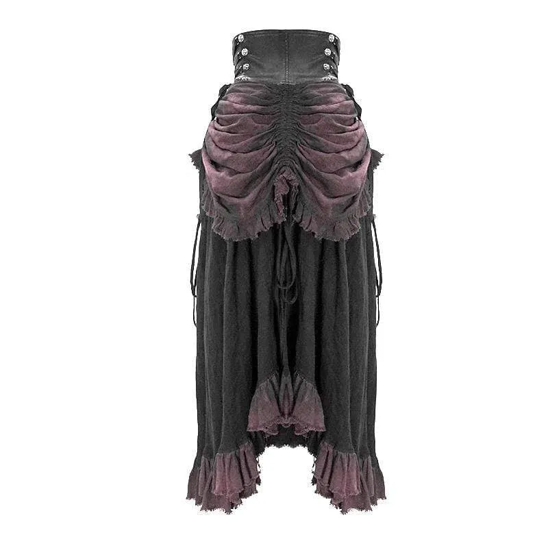 Vintage Vintage hoch taillierte wunderschöne Muti-Layered Rüschen Röcke Kleider