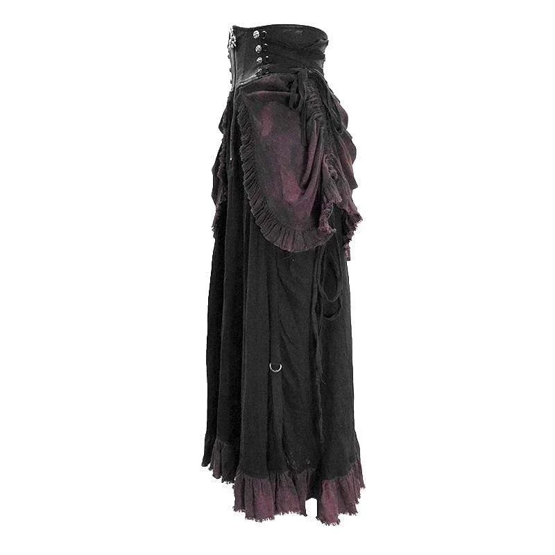 Vintage Vintage hoch taillierte wunderschöne Muti-Layered Rüschen Röcke Kleider