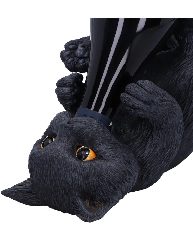 Schwarze Katze Weinflaschenhalter 24cm