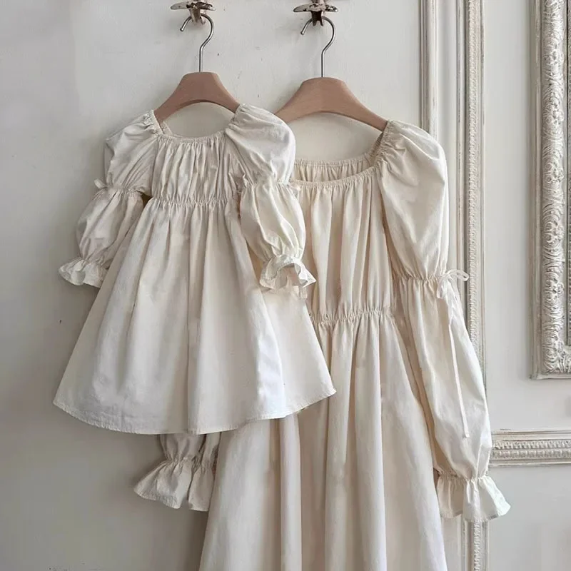 Mutter Tochter Kleid Weiß