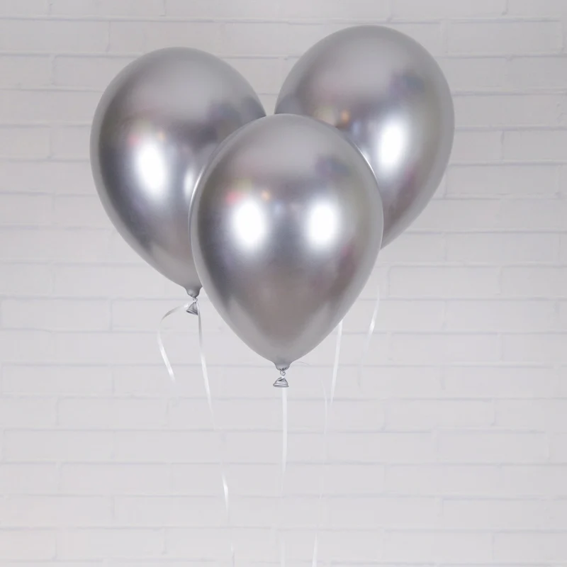 Luftballon Ø 30cm Chrom-Silber 10 Stk.