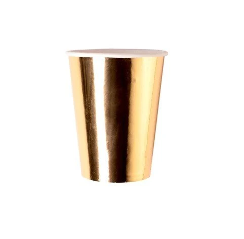 Pappbecher Einfarbig Gold 6 Stk.