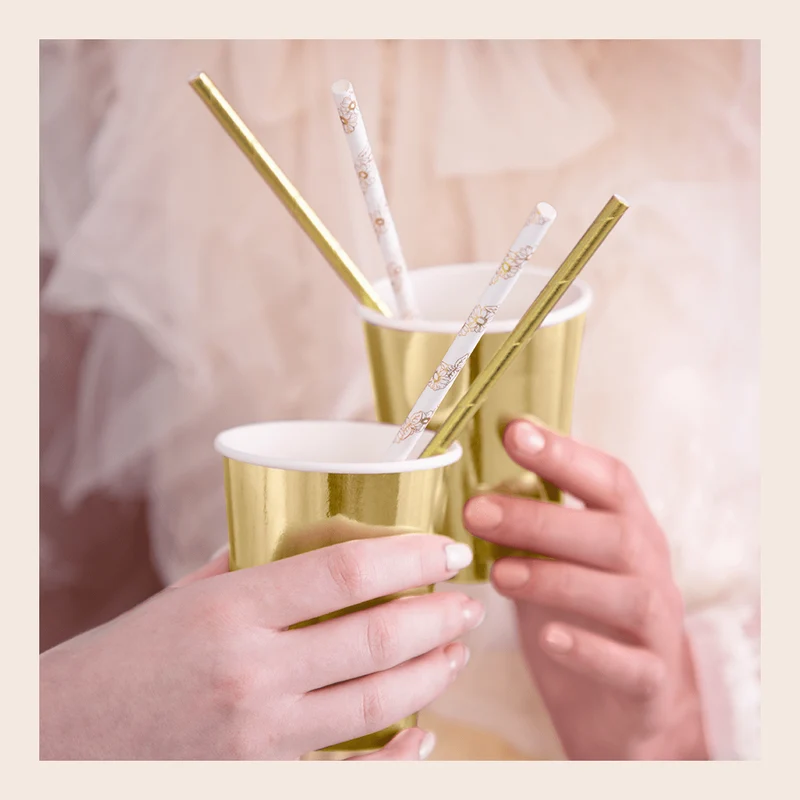 Pappbecher Einfarbig Gold 6 Stk.