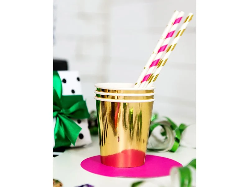Pappbecher Einfarbig Gold 6 Stk.