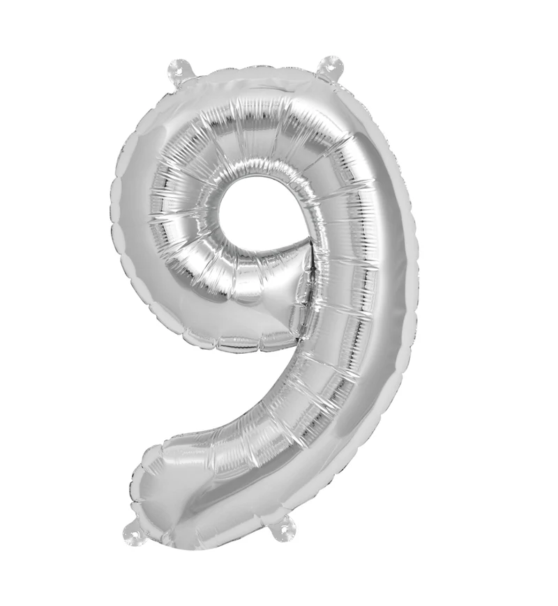 Zahlen Ballon 9 Silber