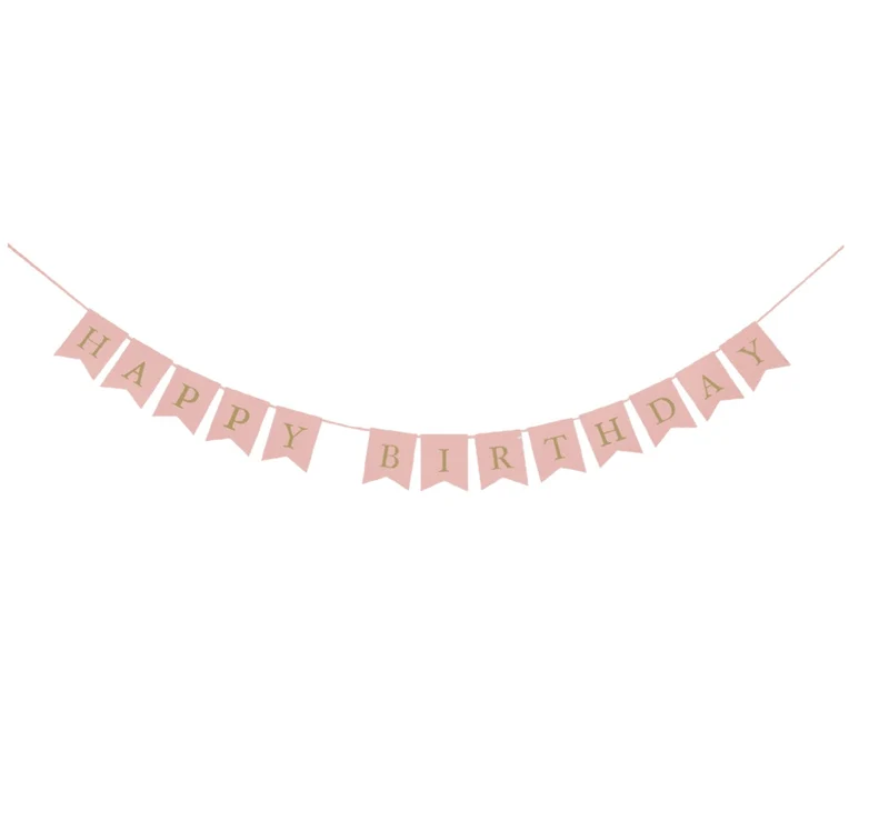 Papiergirlande "Happy Birthday" Roségold