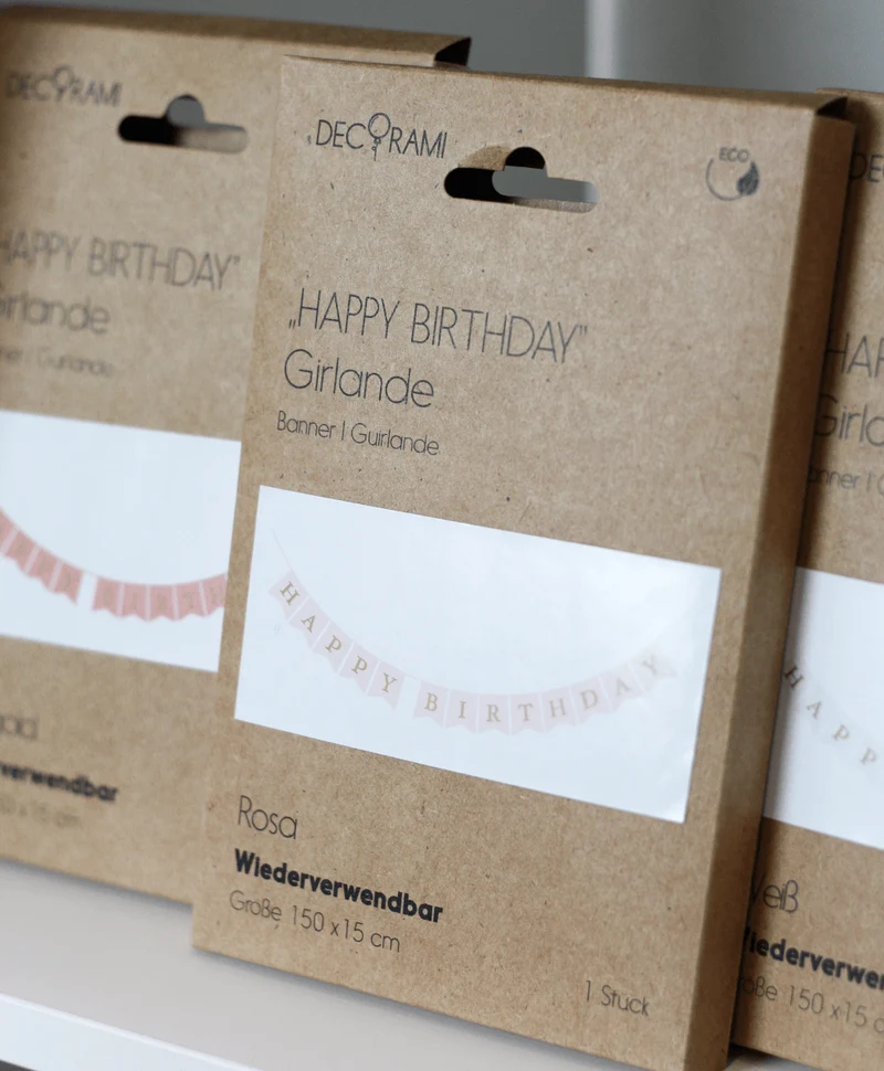 Papiergirlande "Happy Birthday" Roségold