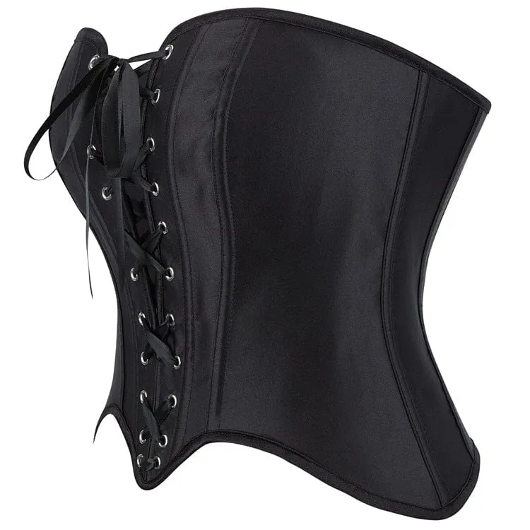 Damen Gothic-Vollbrustkorsett mit tiefem Ausschnitt und Schnürung