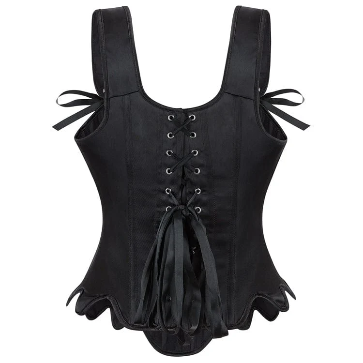 Gothic-Überbrustkorsett mit unregelmäßiger Schnürung für Damen