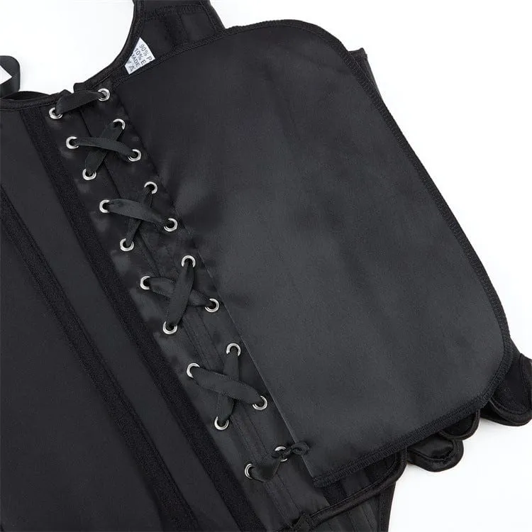 Gothic-Überbrustkorsett mit unregelmäßiger Schnürung für Damen