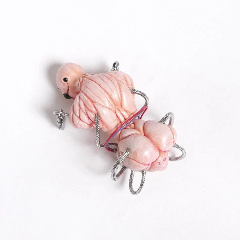 Weirdcore Alien Mechanische Elemente Halskette für Damen Rosa