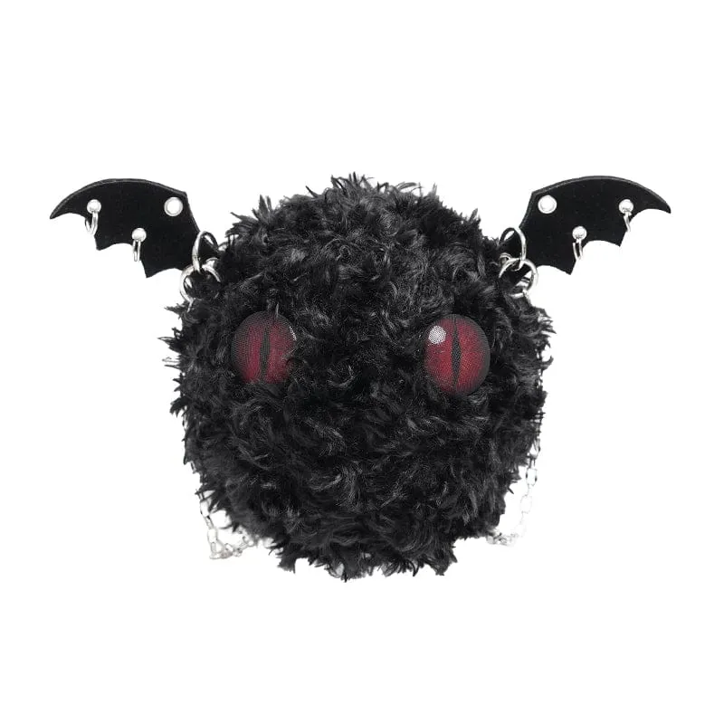 Flauschige Gothic-Kettentasche im Fledermaus-Stil für Damen