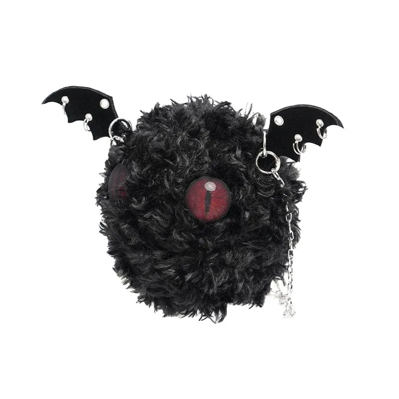 Flauschige Gothic-Kettentasche im Fledermaus-Stil für Damen