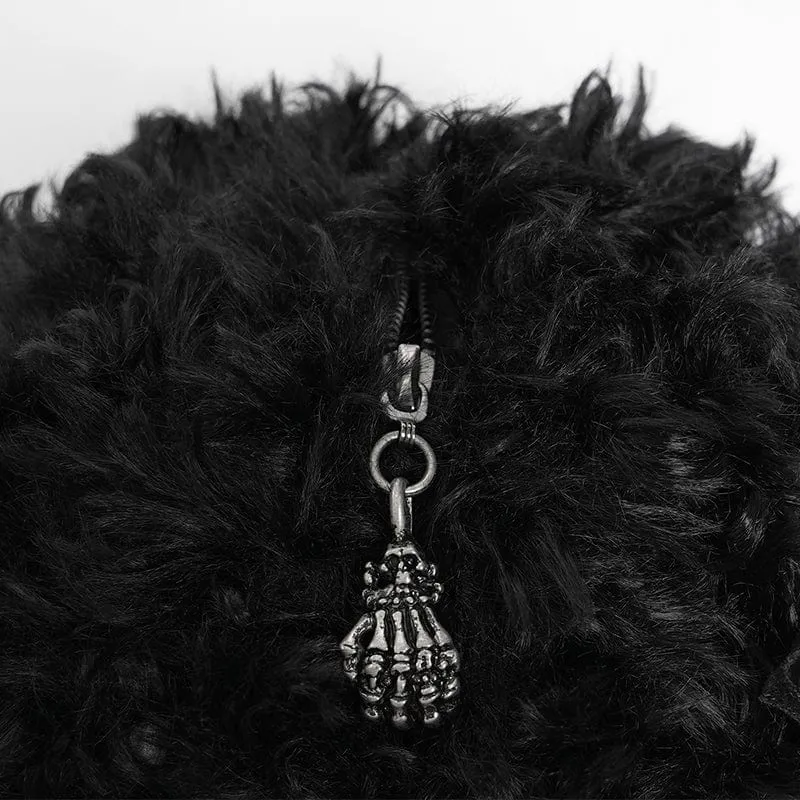 Flauschige Gothic-Kettentasche im Fledermaus-Stil für Damen