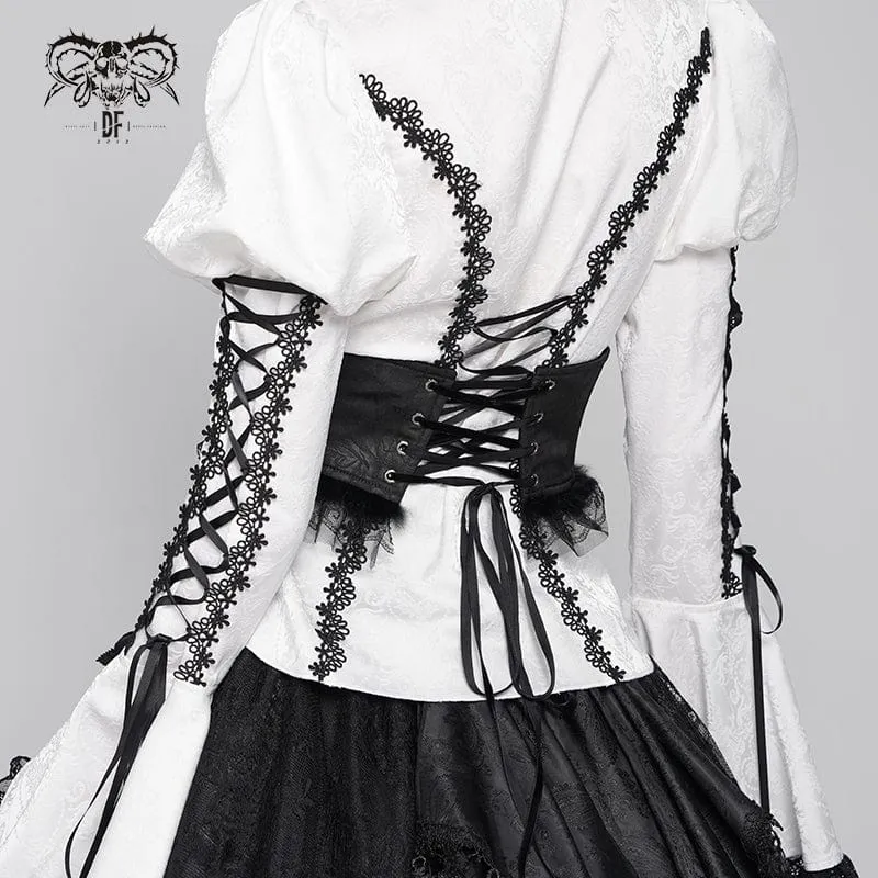 Gothic-Unterbrustkorsett mit Häkeldetails und Schnürung für Damen