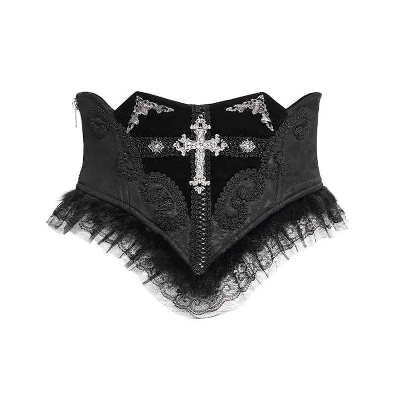 Gothic-Unterbrustkorsett mit Häkeldetails und Schnürung für Damen